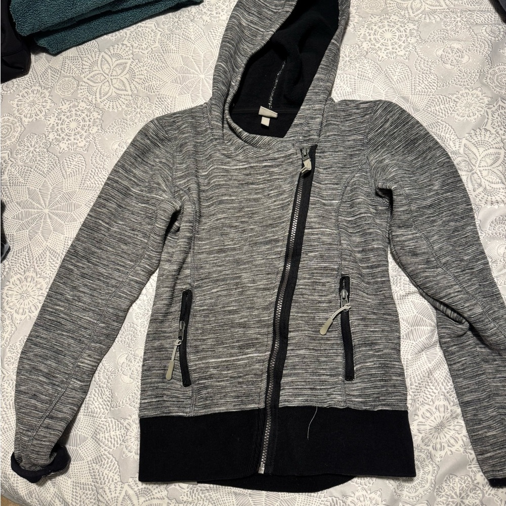 Bench Charcoal and Light Gray Knit Hoodie